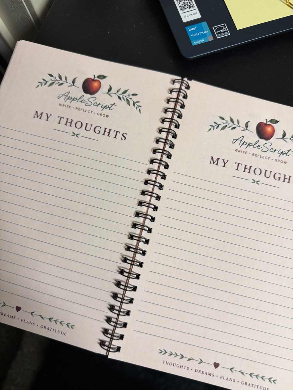 AppleScript™ My Thoughts Spiral Journal – Write • Reflect • Grow