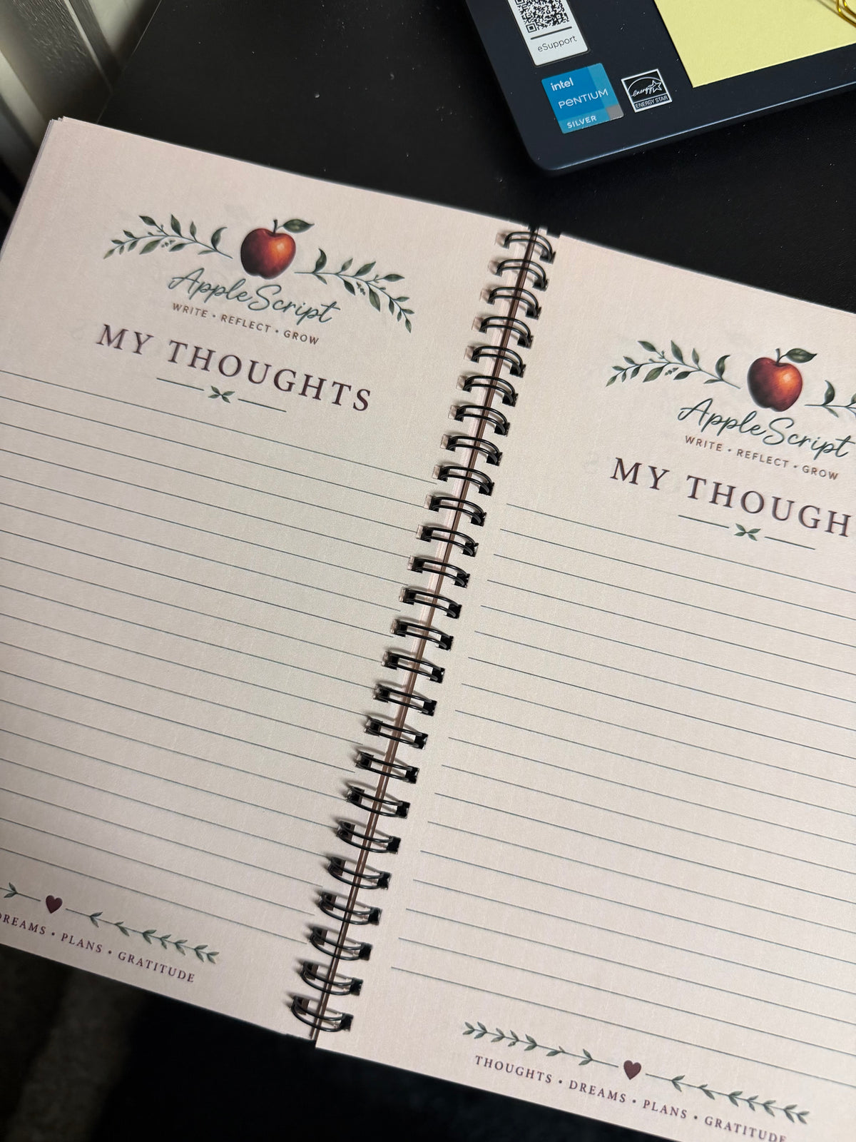 AppleScript™ My Thoughts Spiral Journal – Write • Reflect • Grow