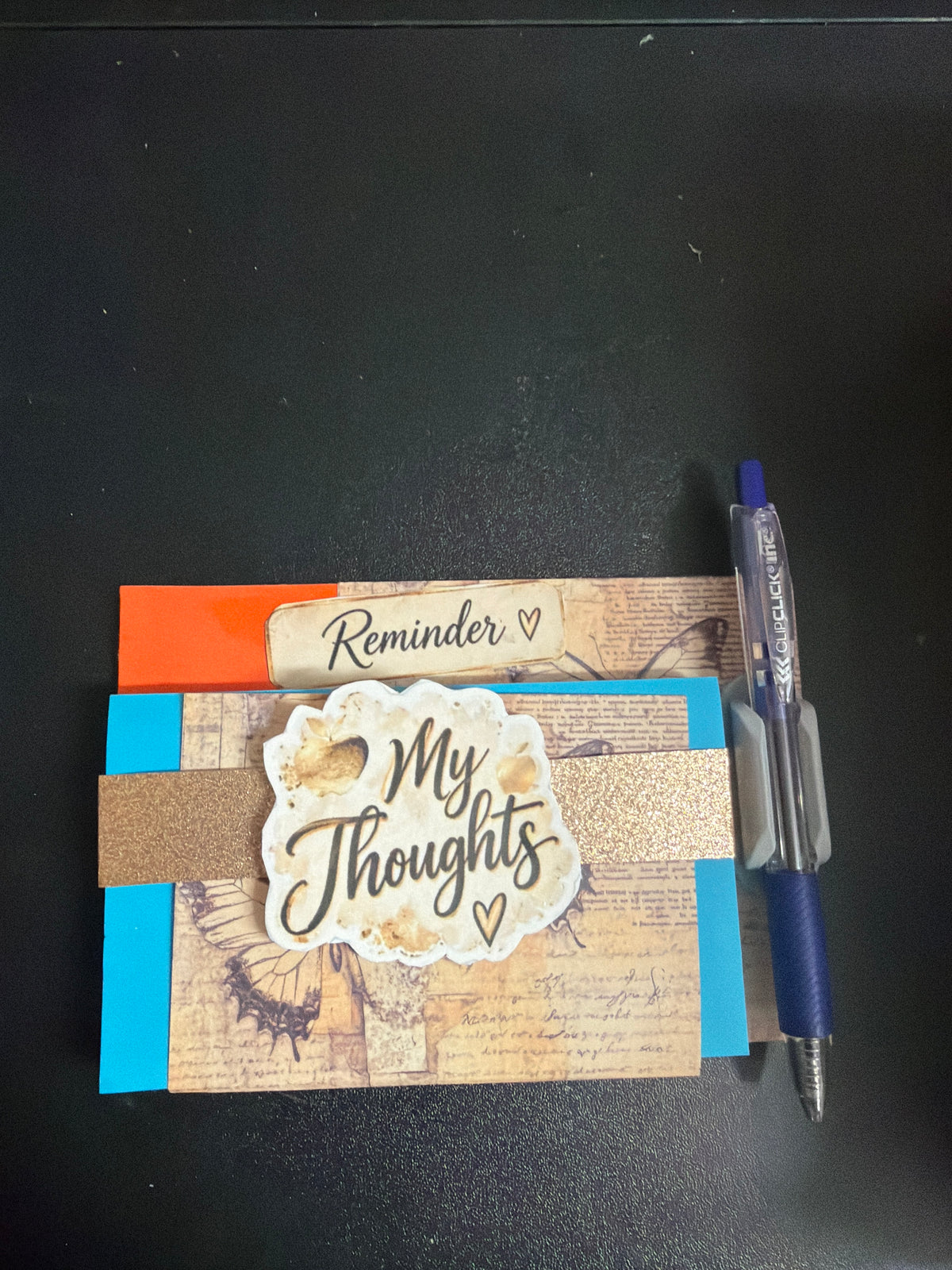 Small Acrylic Desk Notepad Set — no wooden crate/base: