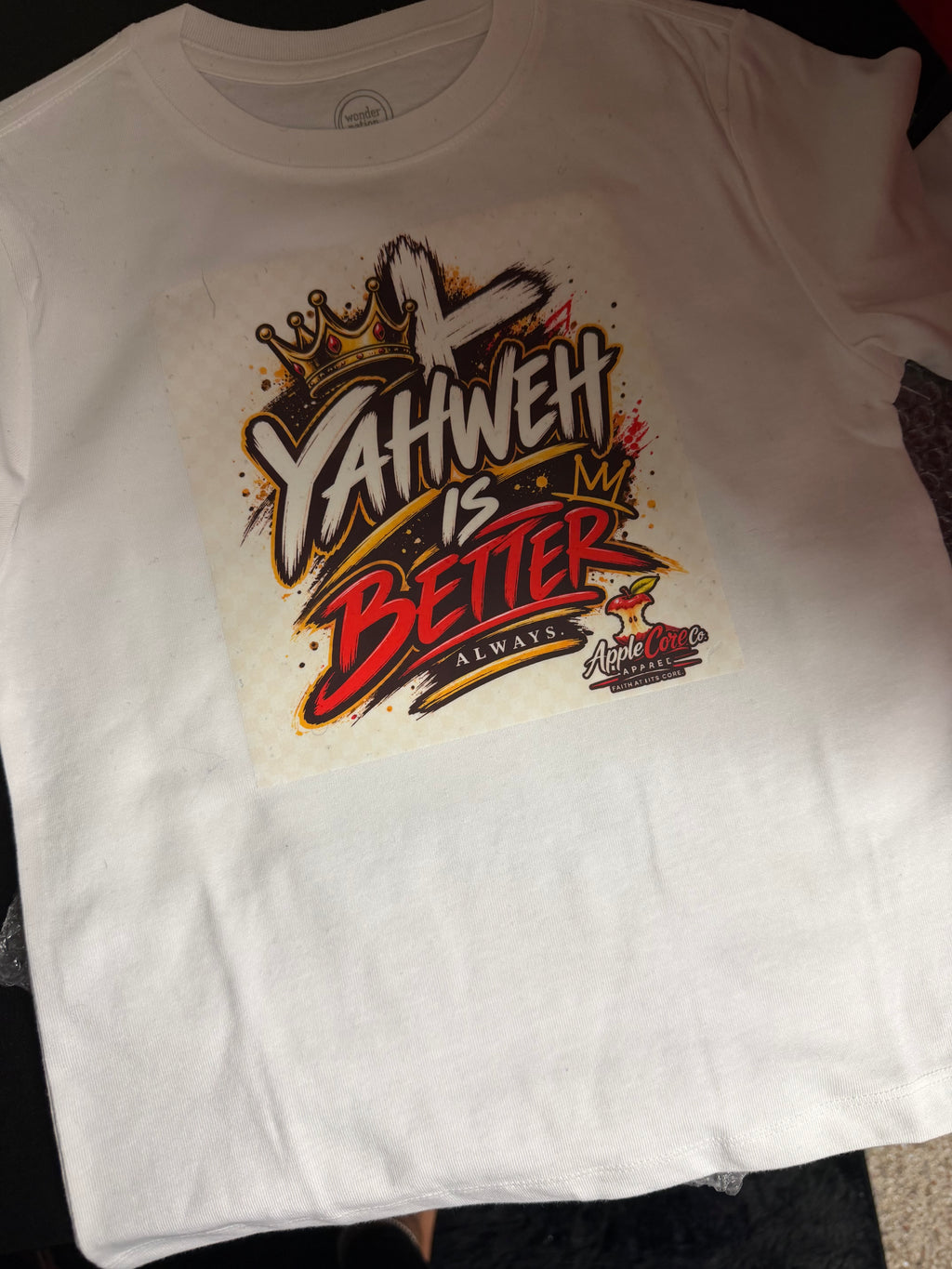 “Yahweh Is Better Always” AppleCore Co. Apparel T-shirt,