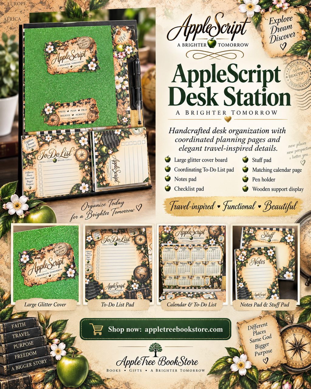 AppleScript “Explore • Dream • Discover” Deluxe Desk Station