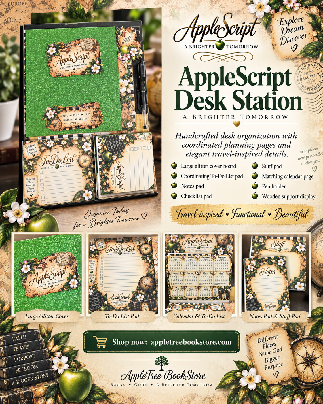 AppleScript “Explore • Dream • Discover” Deluxe Desk Station