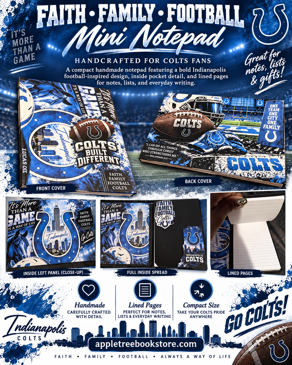 Indianapolis Colts Faith & Football Mini Notepad